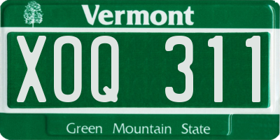 VT license plate XOQ311