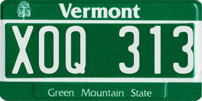 VT license plate XOQ313