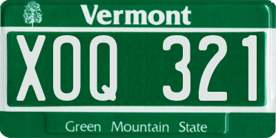 VT license plate XOQ321