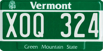 VT license plate XOQ324