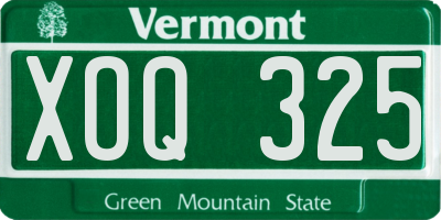 VT license plate XOQ325