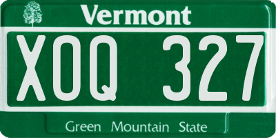 VT license plate XOQ327