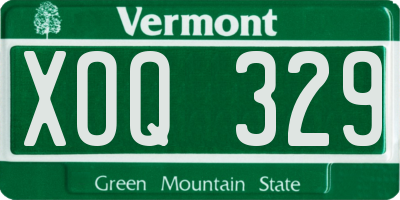 VT license plate XOQ329