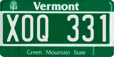 VT license plate XOQ331