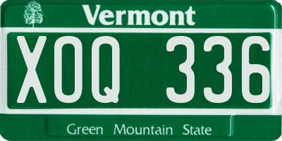 VT license plate XOQ336