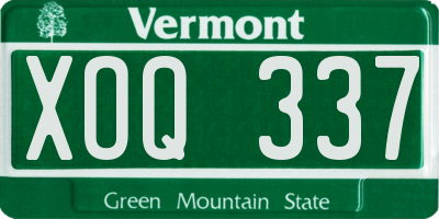 VT license plate XOQ337