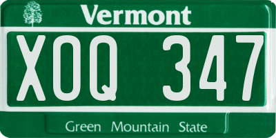 VT license plate XOQ347