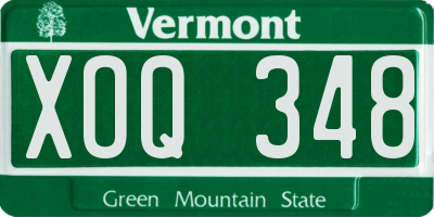 VT license plate XOQ348