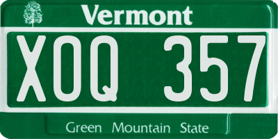 VT license plate XOQ357