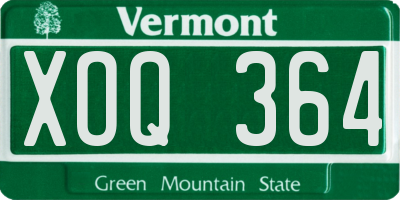 VT license plate XOQ364