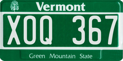 VT license plate XOQ367