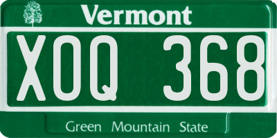 VT license plate XOQ368