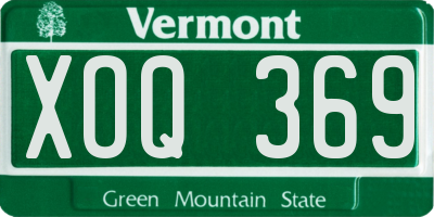 VT license plate XOQ369