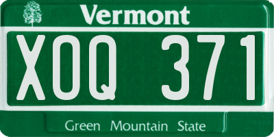 VT license plate XOQ371