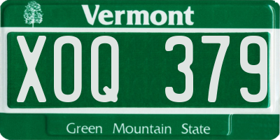 VT license plate XOQ379