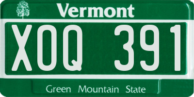 VT license plate XOQ391