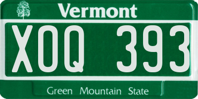 VT license plate XOQ393
