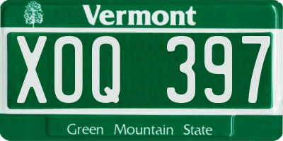 VT license plate XOQ397