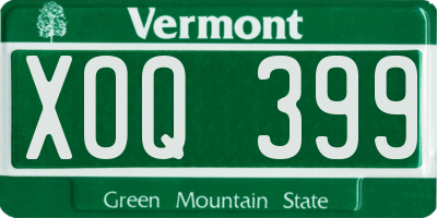 VT license plate XOQ399