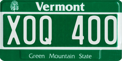VT license plate XOQ400