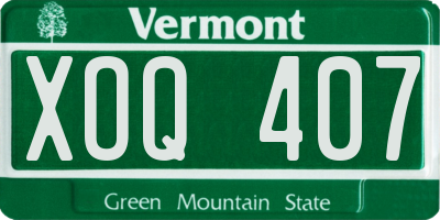 VT license plate XOQ407
