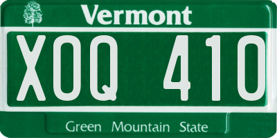 VT license plate XOQ410