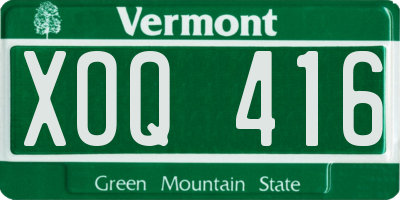 VT license plate XOQ416