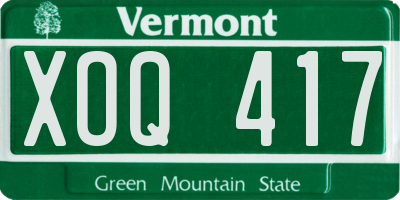 VT license plate XOQ417