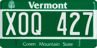 VT license plate XOQ427