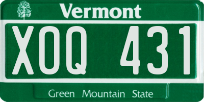 VT license plate XOQ431