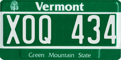 VT license plate XOQ434