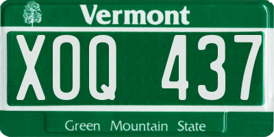 VT license plate XOQ437