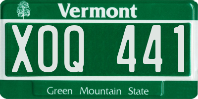 VT license plate XOQ441
