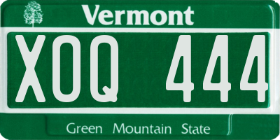 VT license plate XOQ444