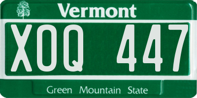 VT license plate XOQ447