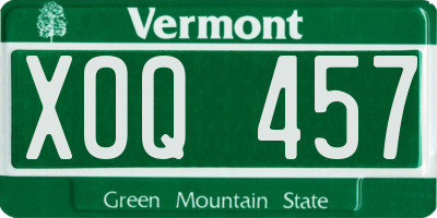 VT license plate XOQ457