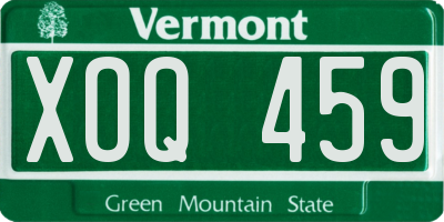 VT license plate XOQ459