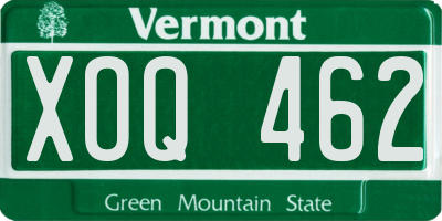 VT license plate XOQ462