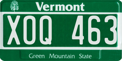 VT license plate XOQ463