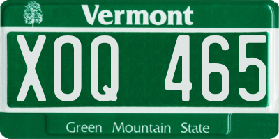 VT license plate XOQ465
