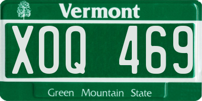 VT license plate XOQ469