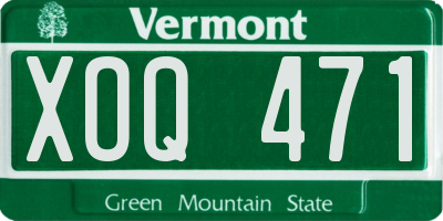 VT license plate XOQ471