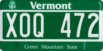 VT license plate XOQ472