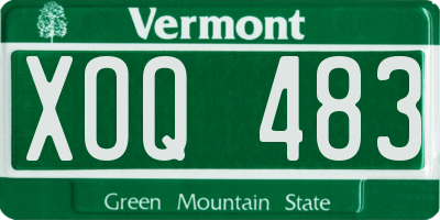 VT license plate XOQ483