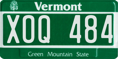 VT license plate XOQ484