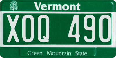 VT license plate XOQ490