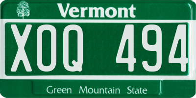 VT license plate XOQ494