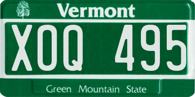 VT license plate XOQ495