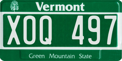 VT license plate XOQ497