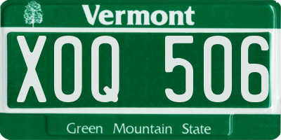 VT license plate XOQ506